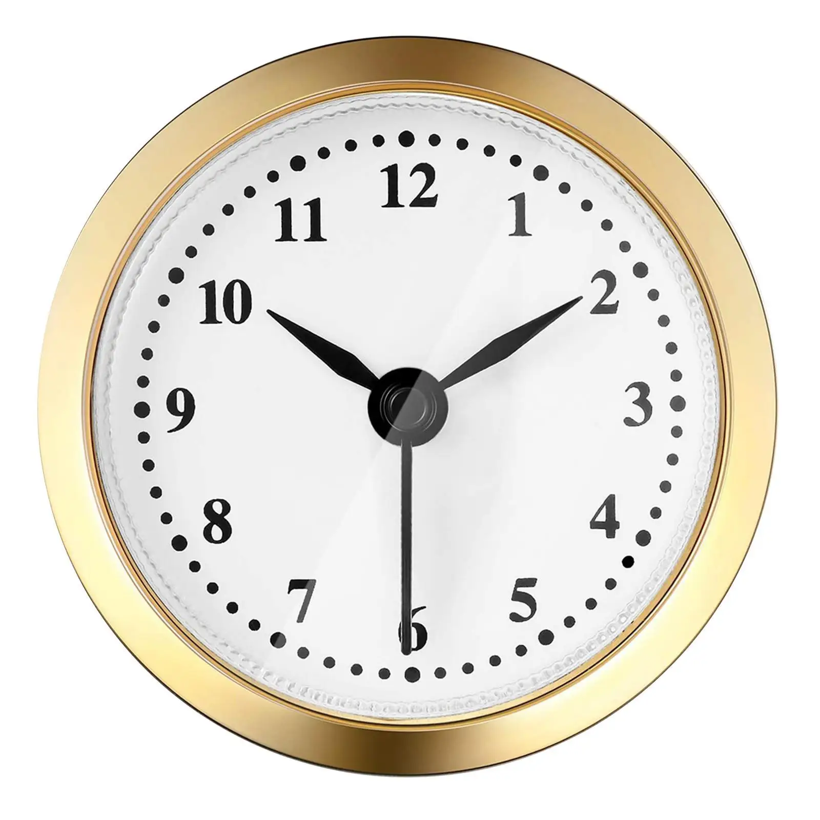 61mm Quartz Clock Insert Movement Wall Clock Gold Rim Battery Powered Non Ticking Classic for Clock Making Kit Office Bedroom