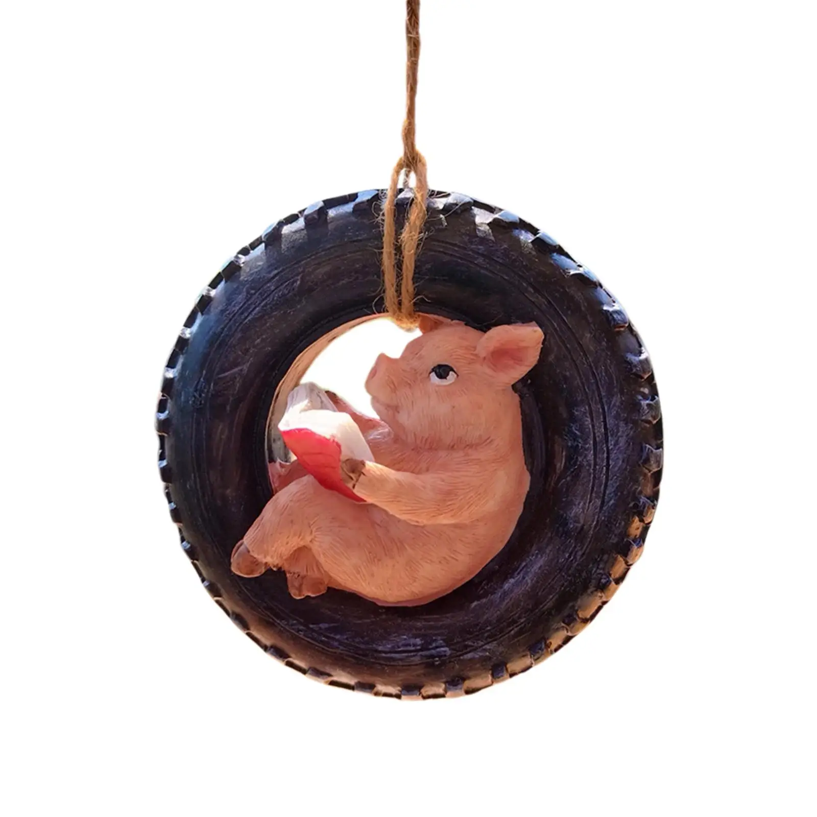 Decorations Resin Hanger Hanging Pig Sculpture Pig Statues Outdoor Garden Statue Outdoor Decor for Patio Housewarming Gift Lawn