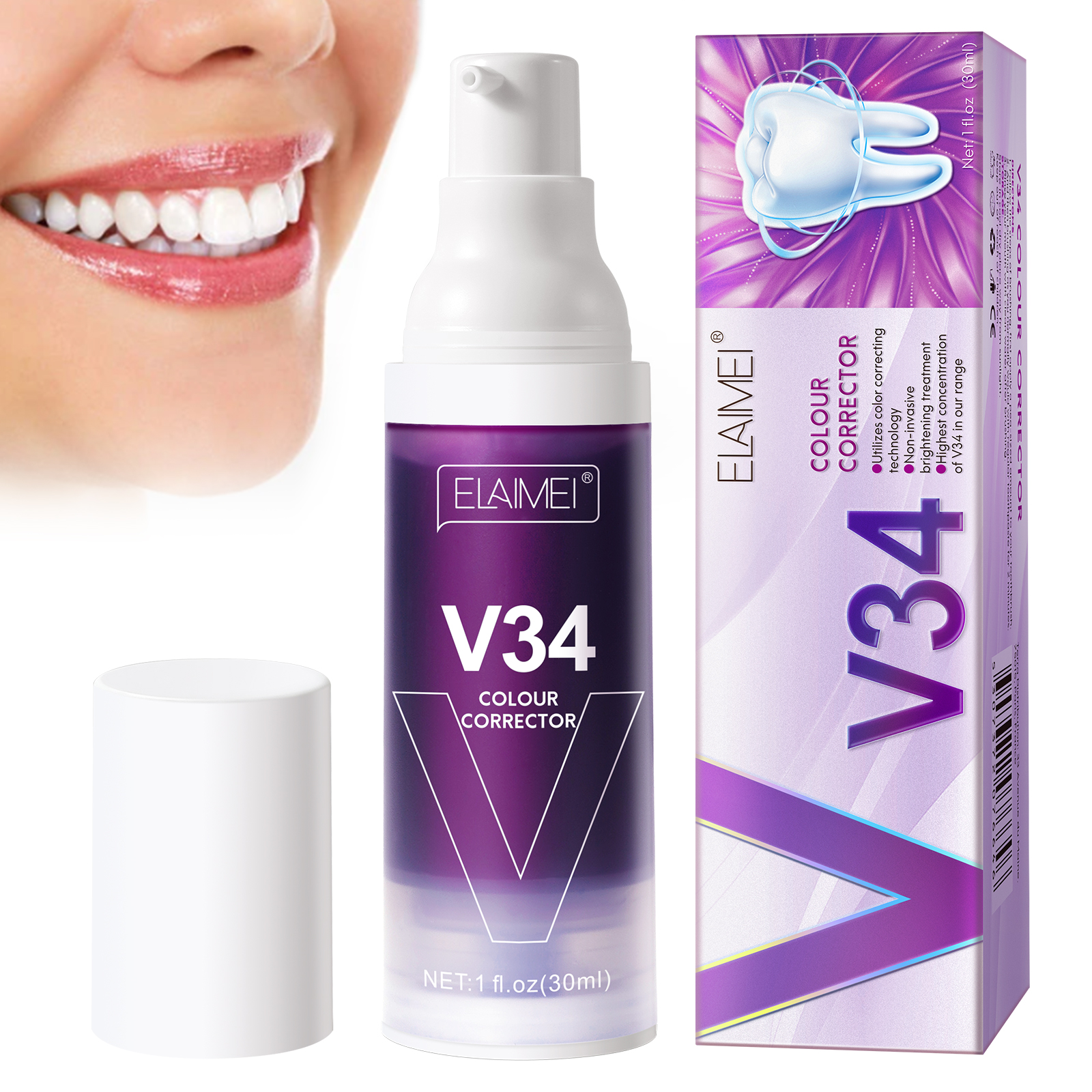 Best of 30ML V34 Purple Colour Corrector Toothpaste For Teeth Whitening And Cleaning Fresh Breath Tooth Tartar Yellow Stains Removal Reviews & Tips