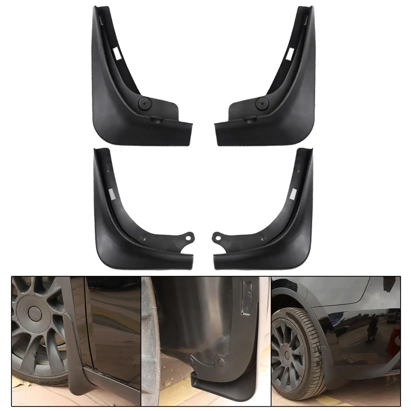 4x Car Wheel  Flaps Front Rear Wheel guard for Model Y No Drilling Required