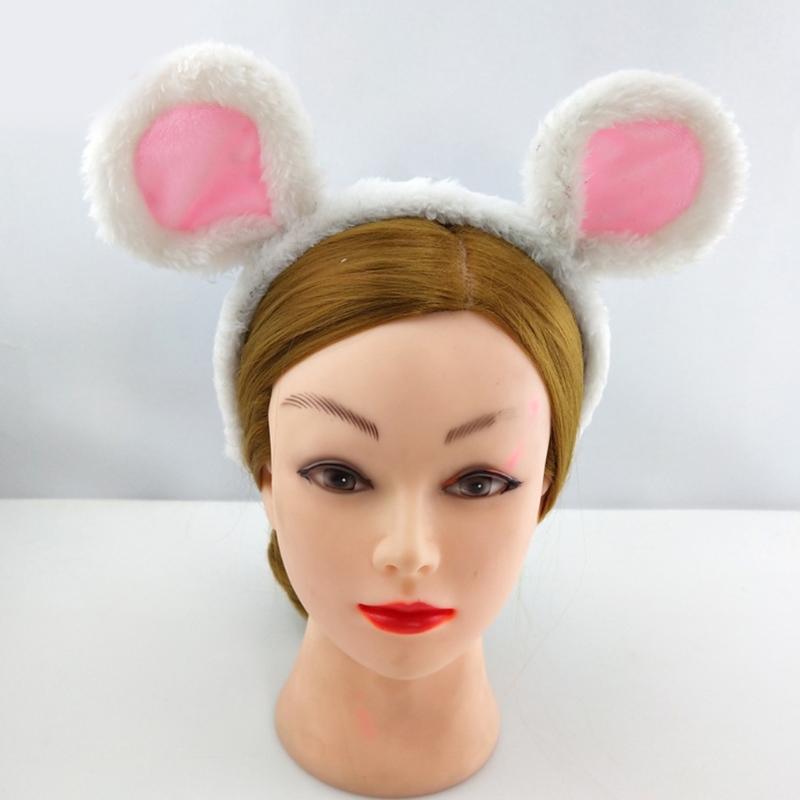 Plüsch Maus Ohren Stirnbänder Cartoon Tier Ohren Haar Hoop Nette Bär Ohren Haarband Halloween Party Kostüm Foto Requisiten F3MD – Detail 7