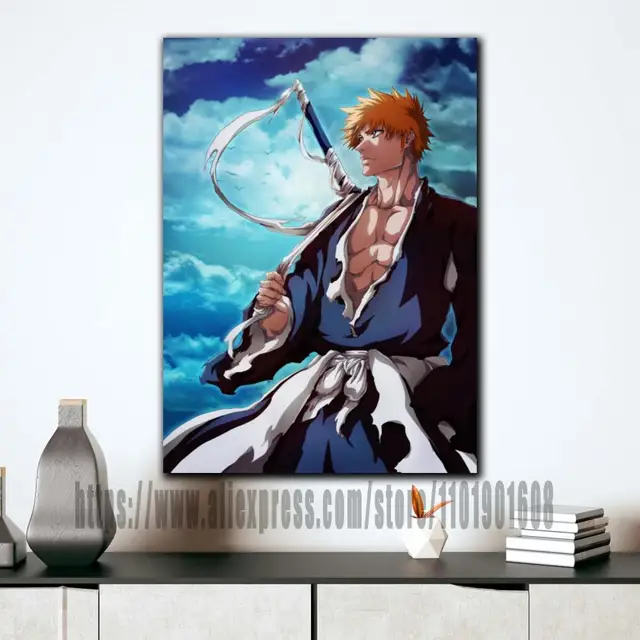Bleach Anime HD Poster Kurosaki Ichigo Mutsuki Frameless Art Canvas Poster  Bedroom Decor Sports Landscape Office Room Decor Gift 16×24inch(40×60cm)  Unframe-style1 : : Home
