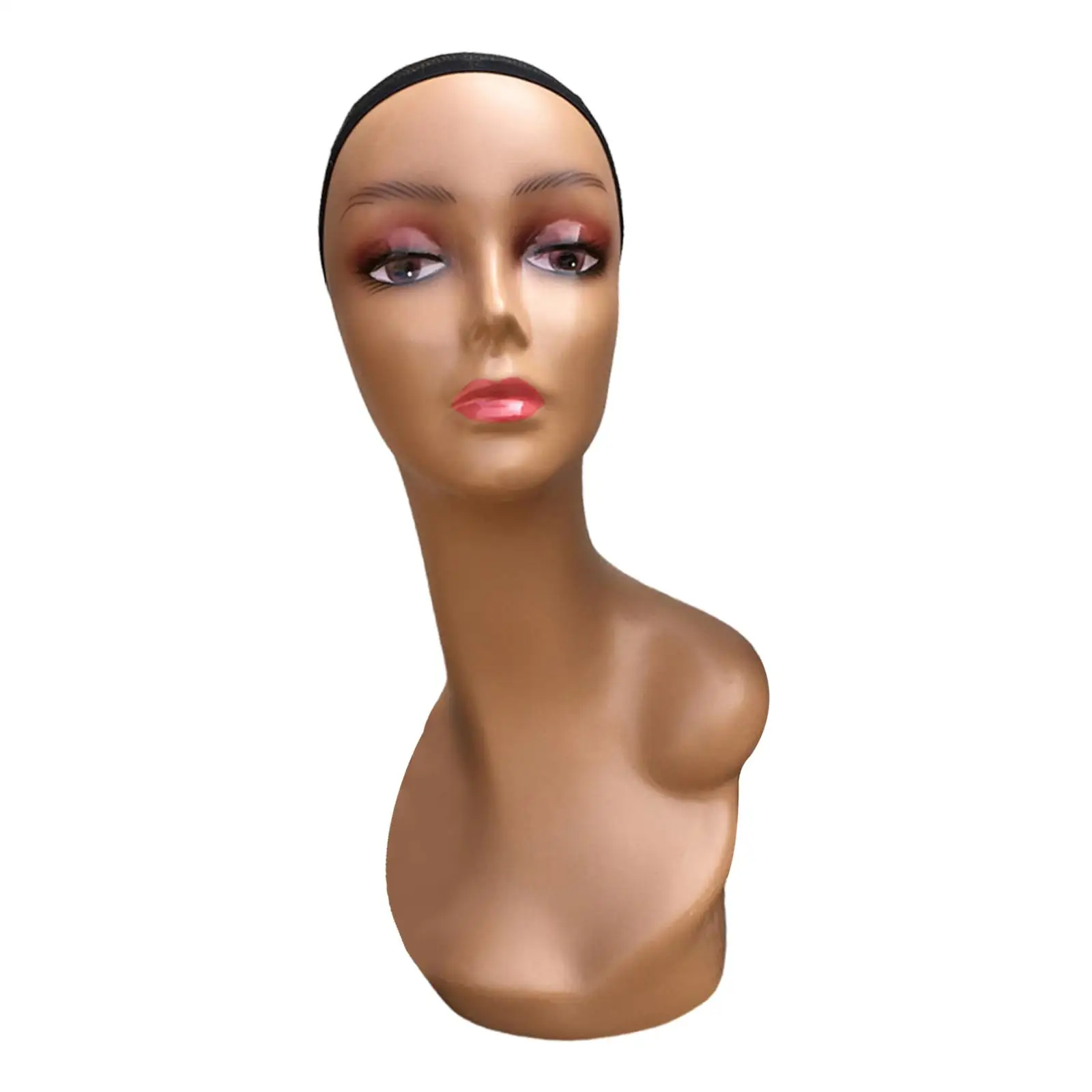 Female Mannequin Head Long Neck Professional Multipurpose 19inch Smooth Manikin for Wigs Making Necklace Hats Hairpieces Jewelry
