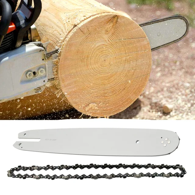 14 Inch Chainsaw White Guide Bar With Saw Chain 3/8 LP 50 Section Saw Chain  For STIHL MS170 MS180 MS250 Power Tool Accessories - AliExpress