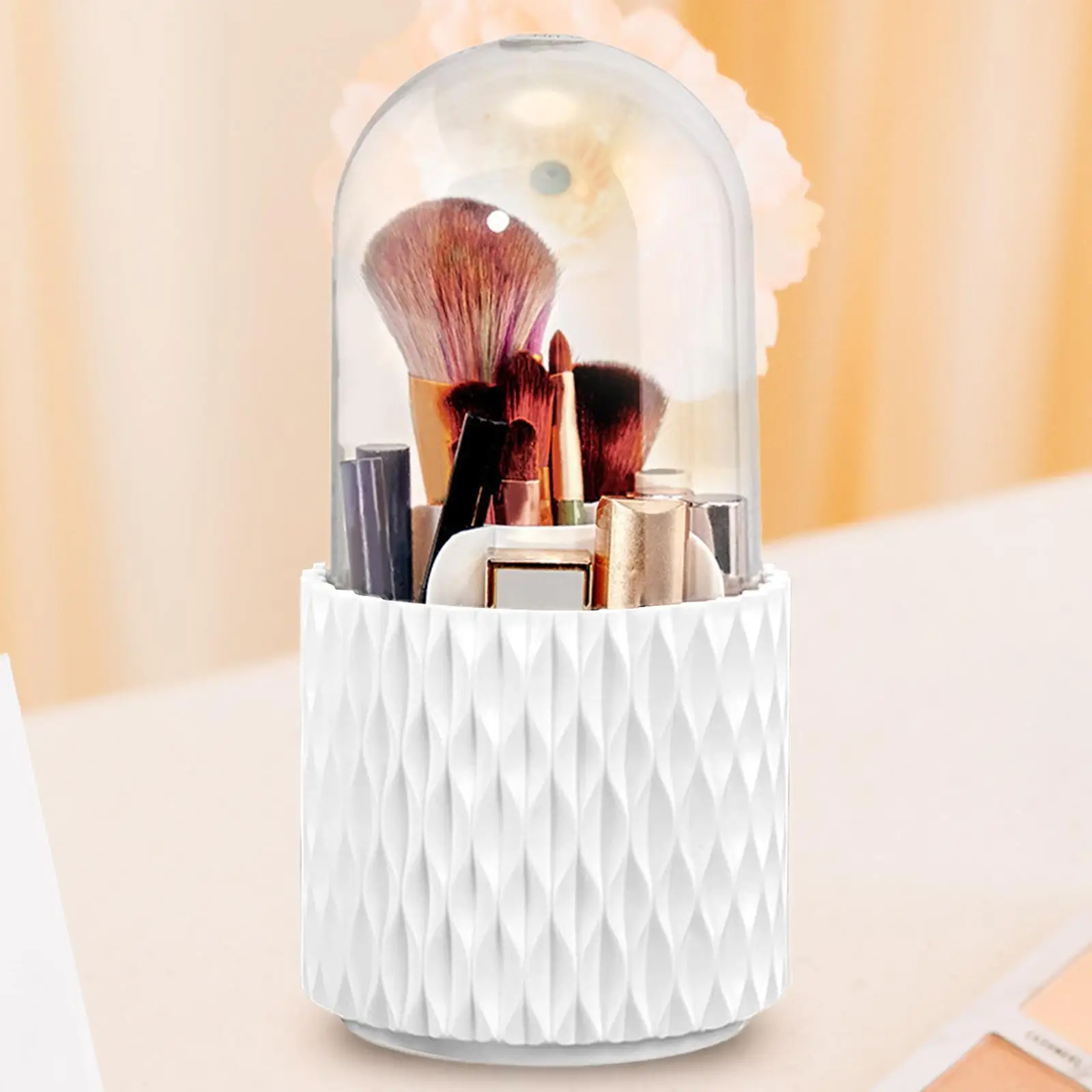 360 Rotating Makeup Brush Bucket Vanity Storage Box for Cosmetic Brushes
