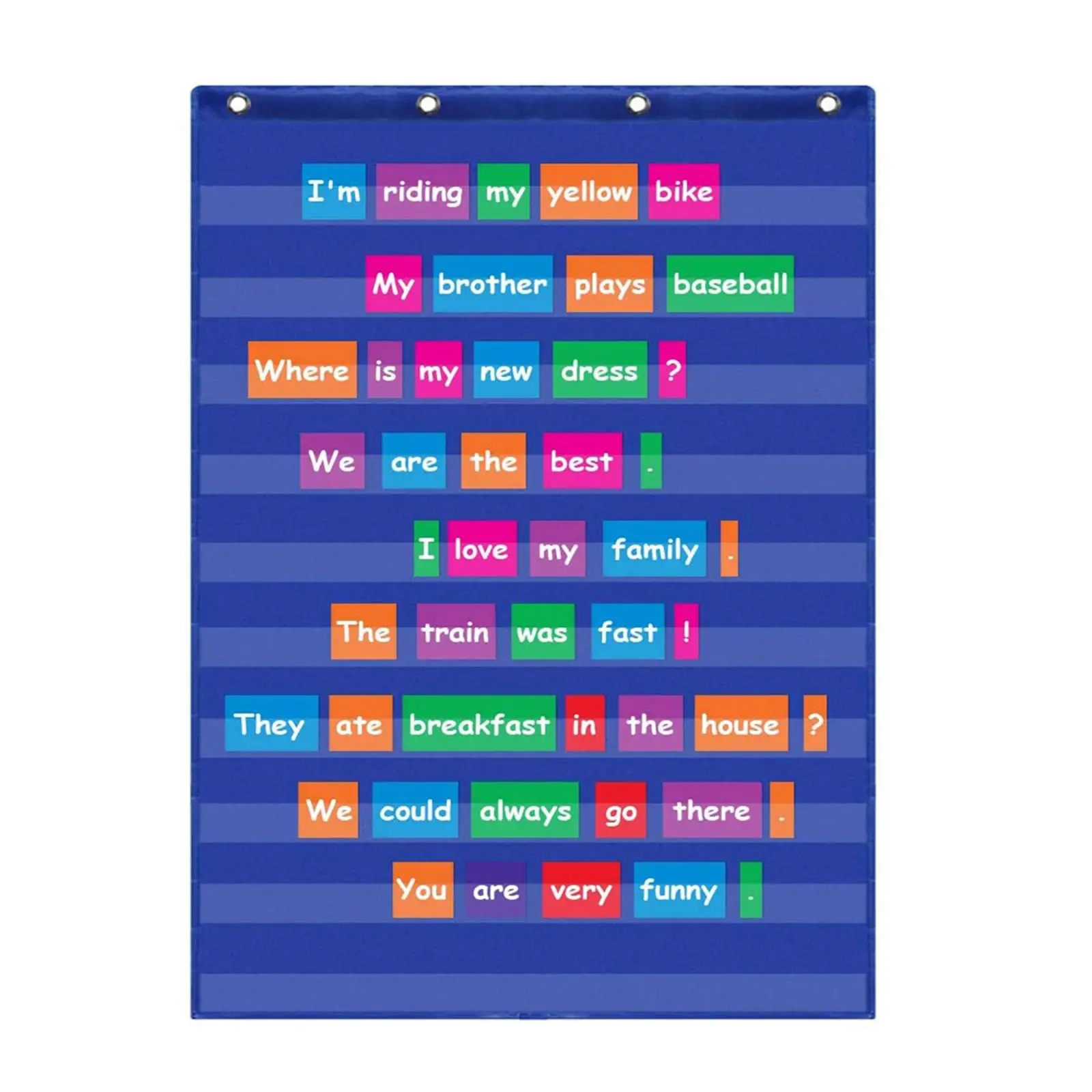 Hanging 10 Pockets Chart, Learning Materials for Grammar Cards Letter Cards Number