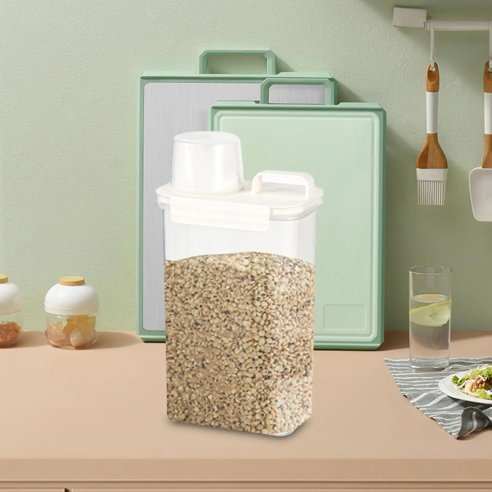 Clear Food Storage Container Leakproof with Lid Transparent  Keeping Storage Container for Flour Cereal Nuts Rice Food