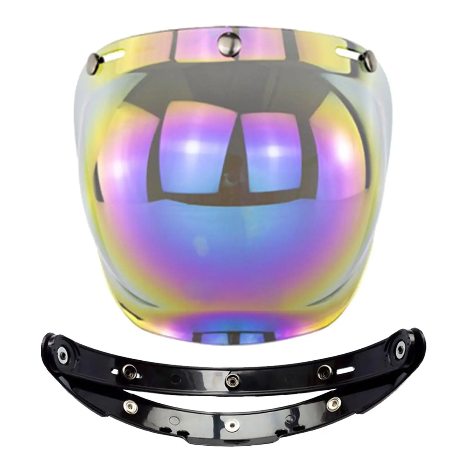 Bubble 3 snap visor shield with visor base attachment, fits open helmets