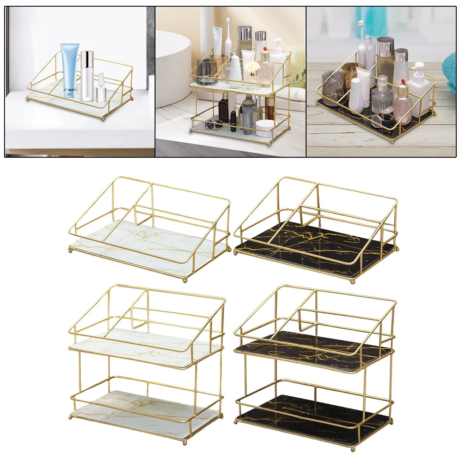 Bathroom Organizer Rack Coutertop Perfumes Cosmetic Dresser Toilet Desktop Shower Caddy Shelf Vanity Tray for Bathroom