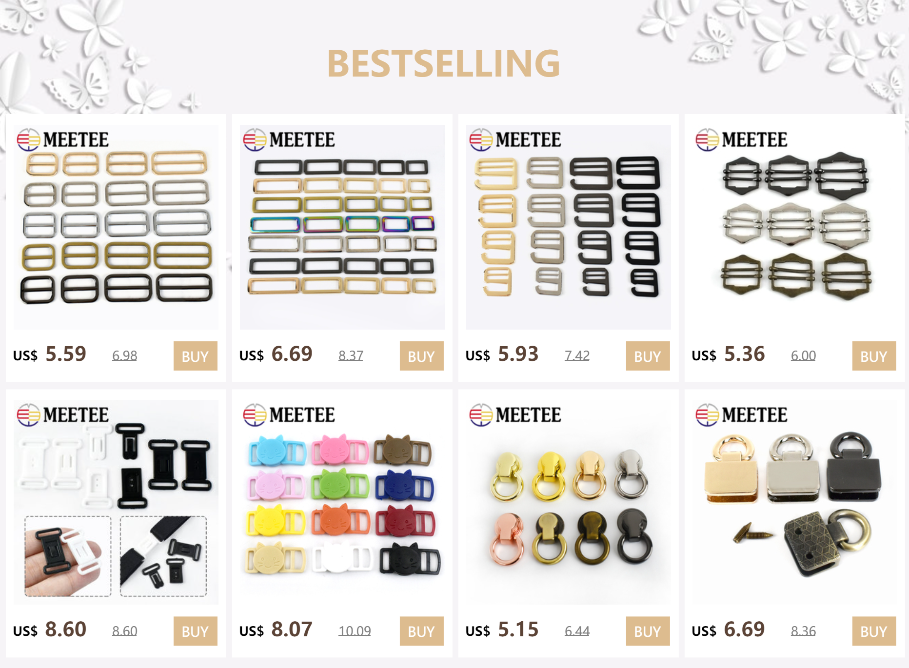 Description Picture 2 of item5Pcs 15-38mm Brass Metal Tri-Glide Slider Buckle D Ring Adjuster Hook Bag Strap Webbing Connector Clasp DIY Clothes Accessories