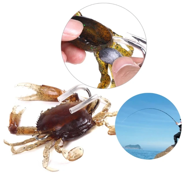 Soft Fish Fishing Crab Lures Baits with Sharp-Hooks Simulation Saltwater  Lures - AliExpress