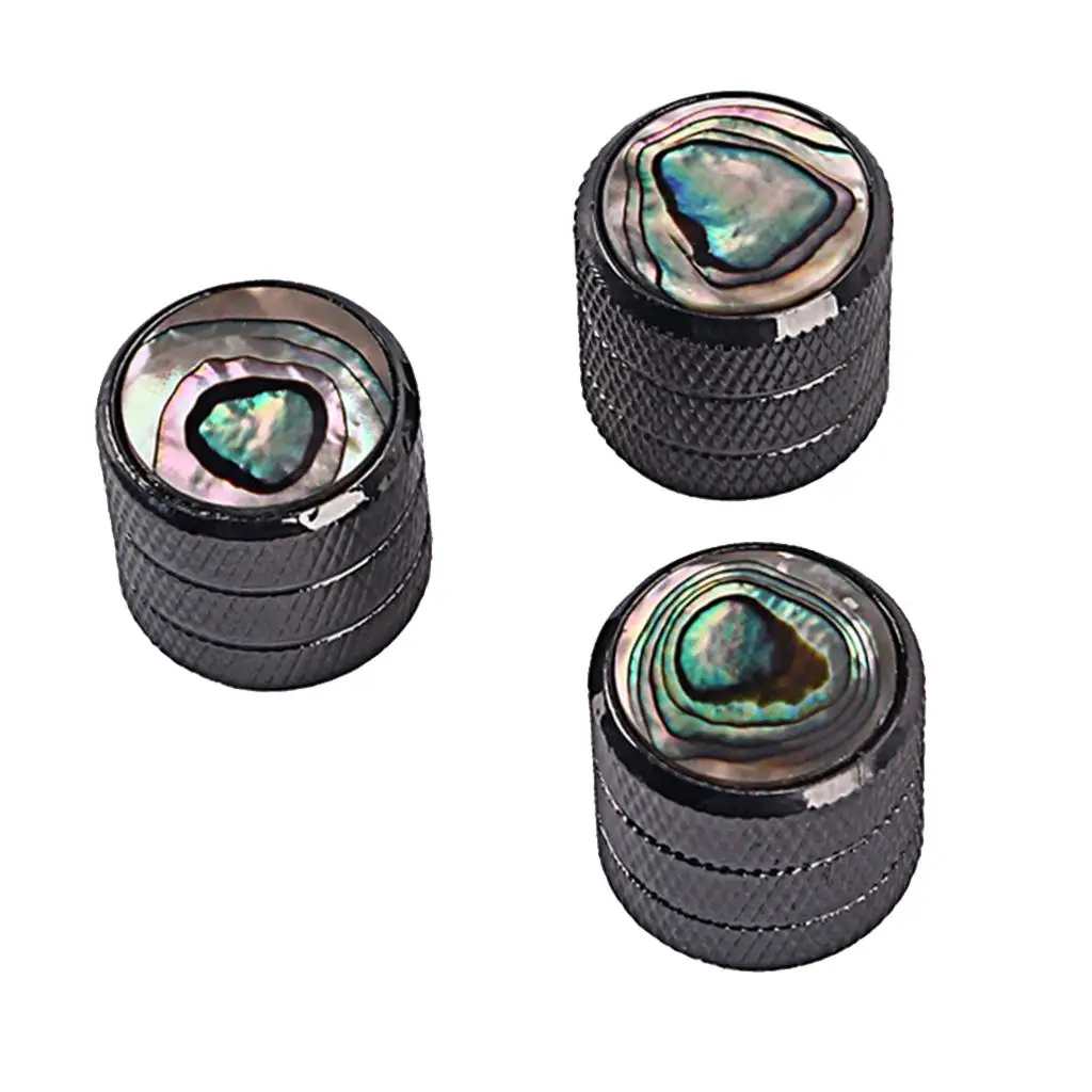 3pcs Electric Guitar Dome  Volume Knobs with Colorful Shell Inlay