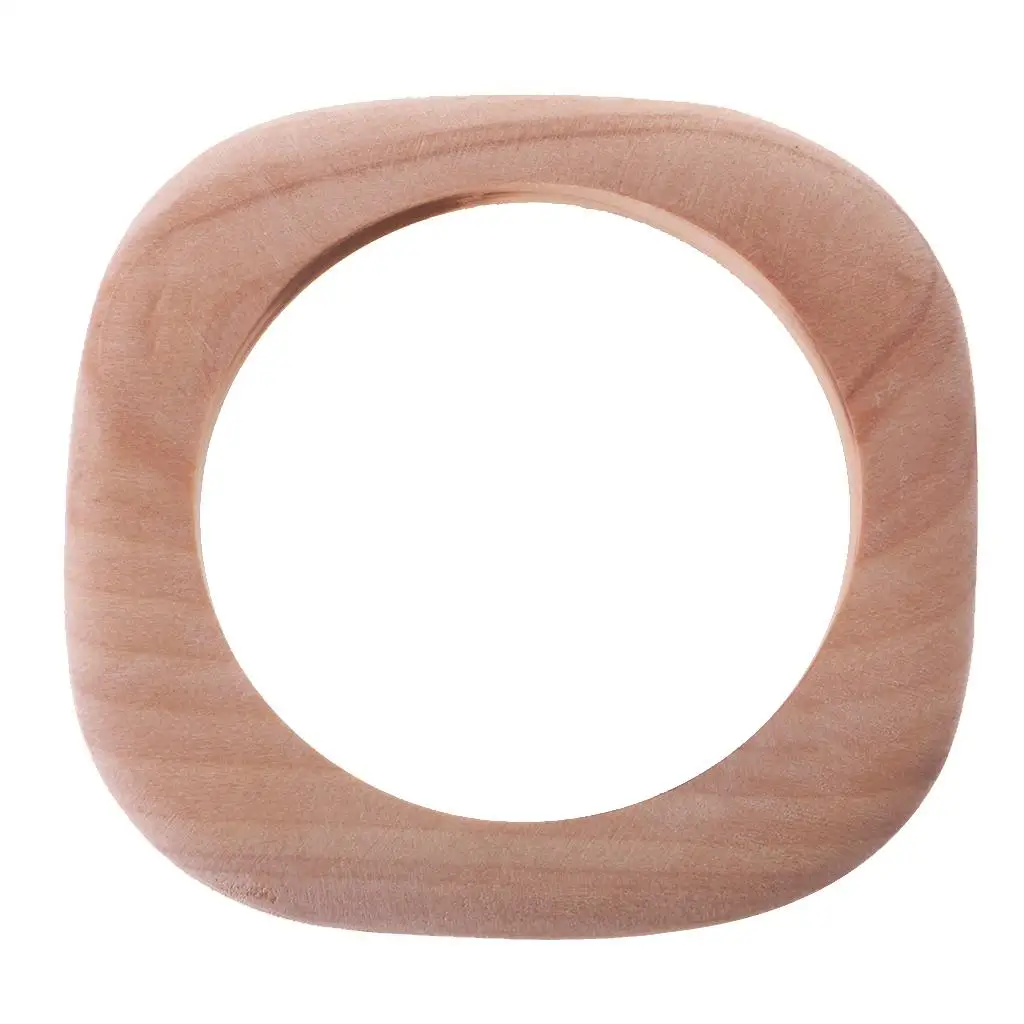 6 Pcs Wholesale  Set Square Unfinished Wood Bangle Bracelets DIY