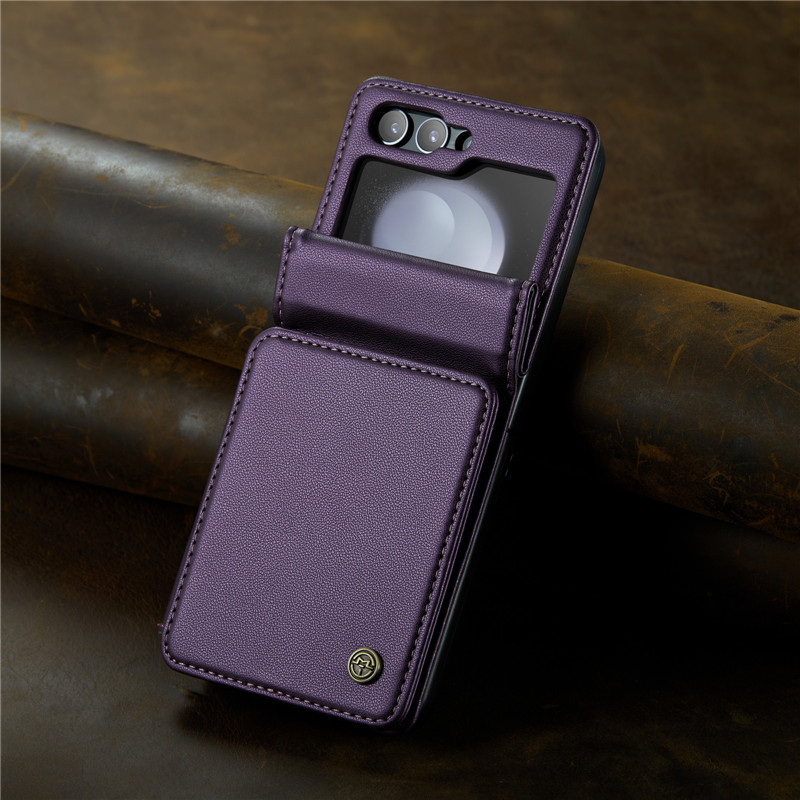 EUCAGR Luxury Magnetic Wallet PU Leather Case For Samsung Galaxy Z Flip 5 6 7 Card Solt Holder Pocket Cover For Galaxy Z Flip7 5