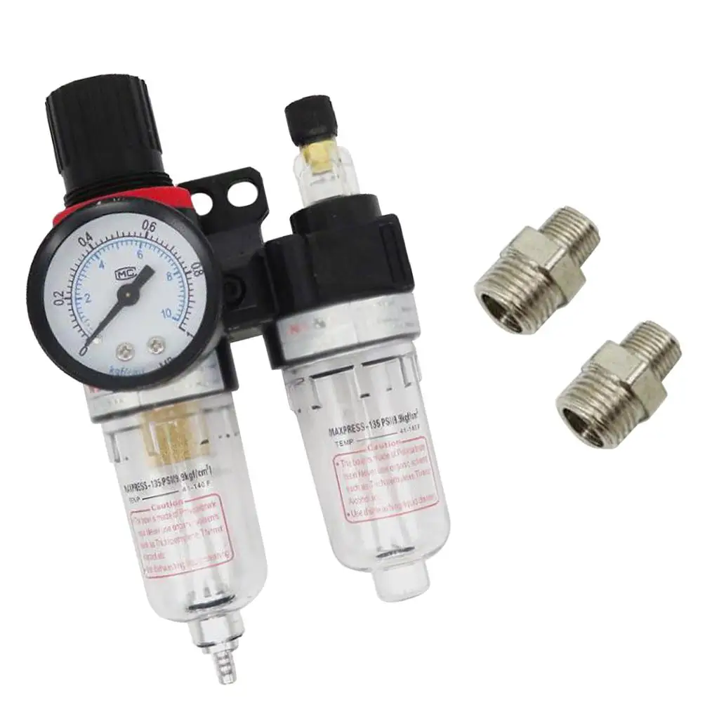 Air Compressor Oil Lubricator Water Separator Filter Regulator Gauge