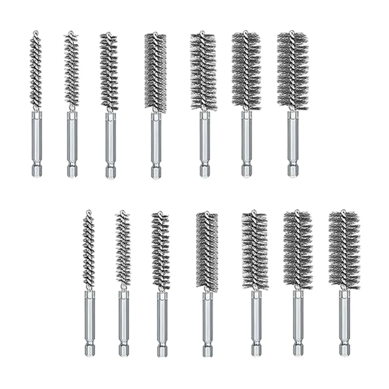 Wire Bore Brush Set Cleaning Wire Brushes with Handle Accessories Sturdy 1/4 inch Hex Shank for Power Drill Impact Driver