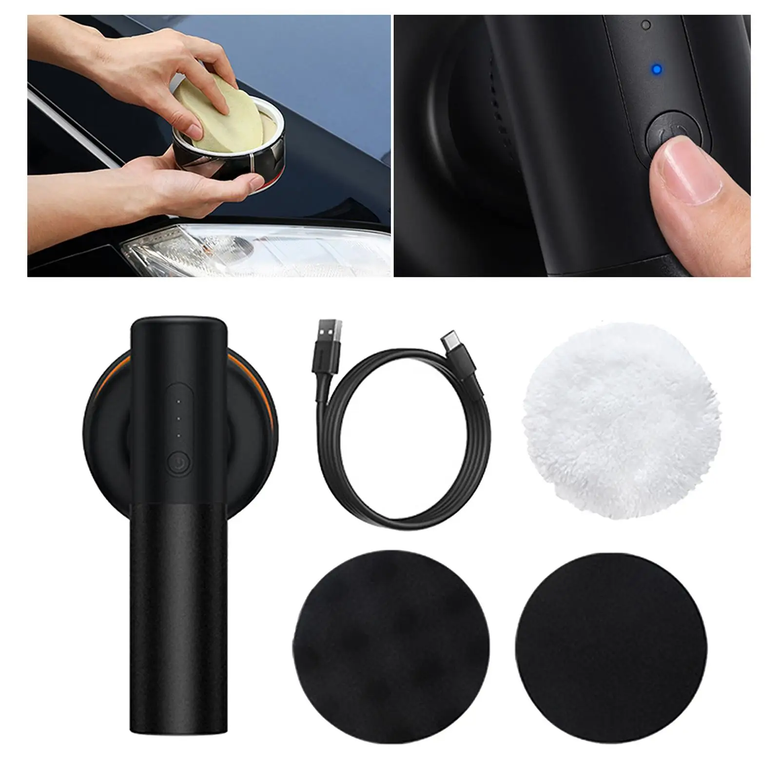 Car Electric Polisher Buffing W/ Pad Buffer for Car Detailing Fit for Furniture