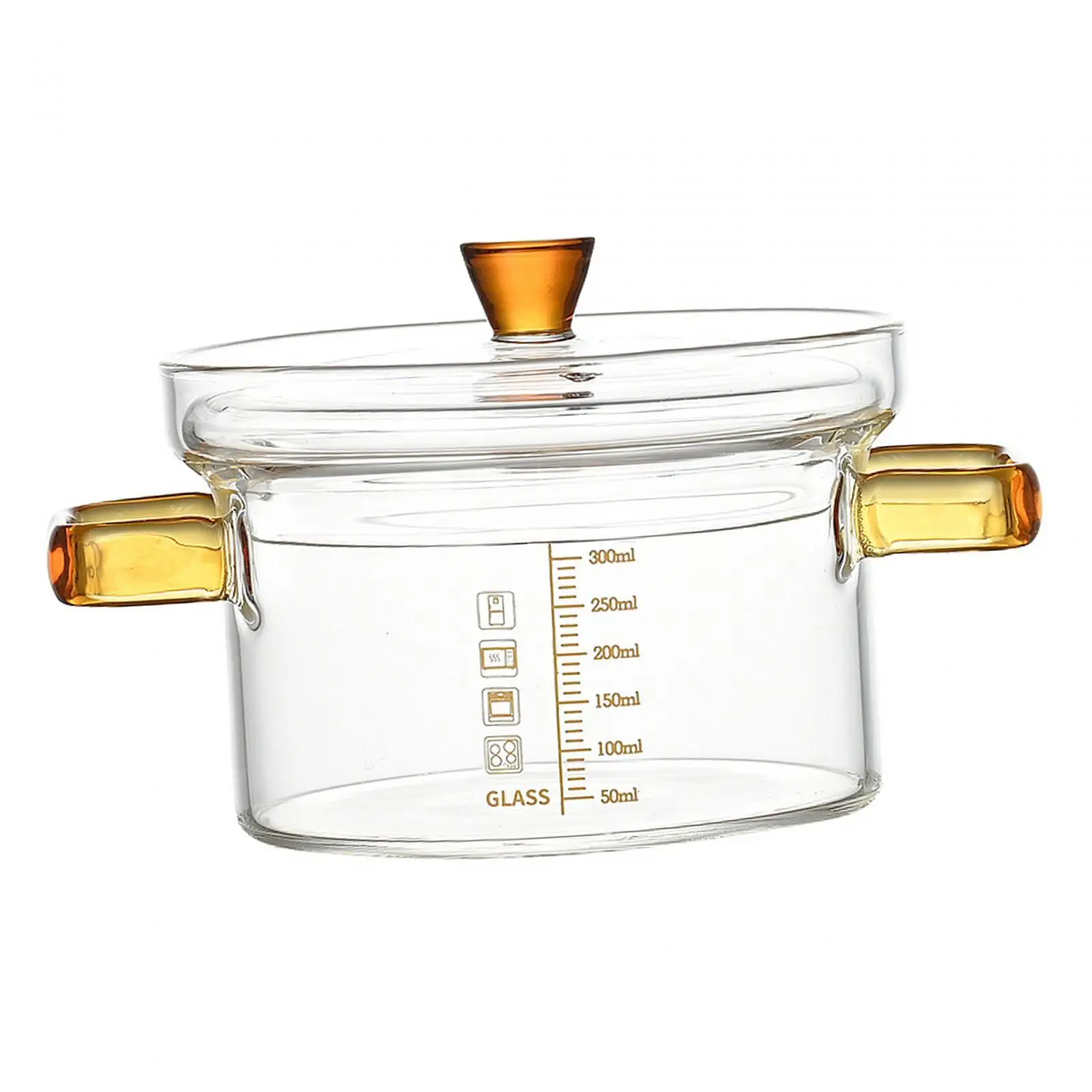 Glass Soup Porridge Pot with Lid Borosilicate Glass Cookware Simmer Pot for
