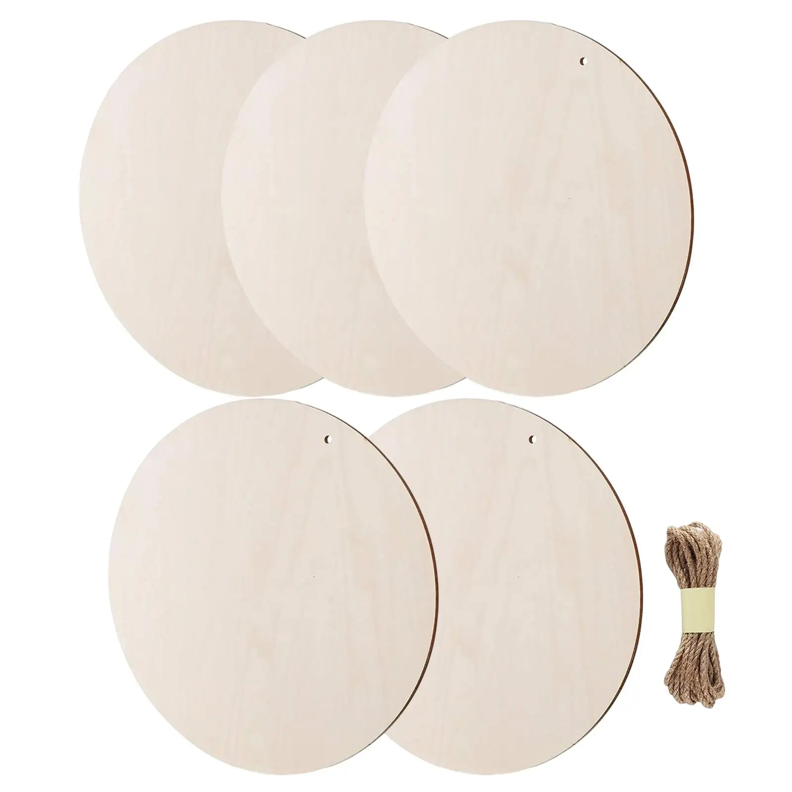 5x Unfinished Wooden Pieces Blank Wood Slices Wooden Cutouts Unpainted Wood Shapes for DIY Sign Pyrography Christmas Ornament