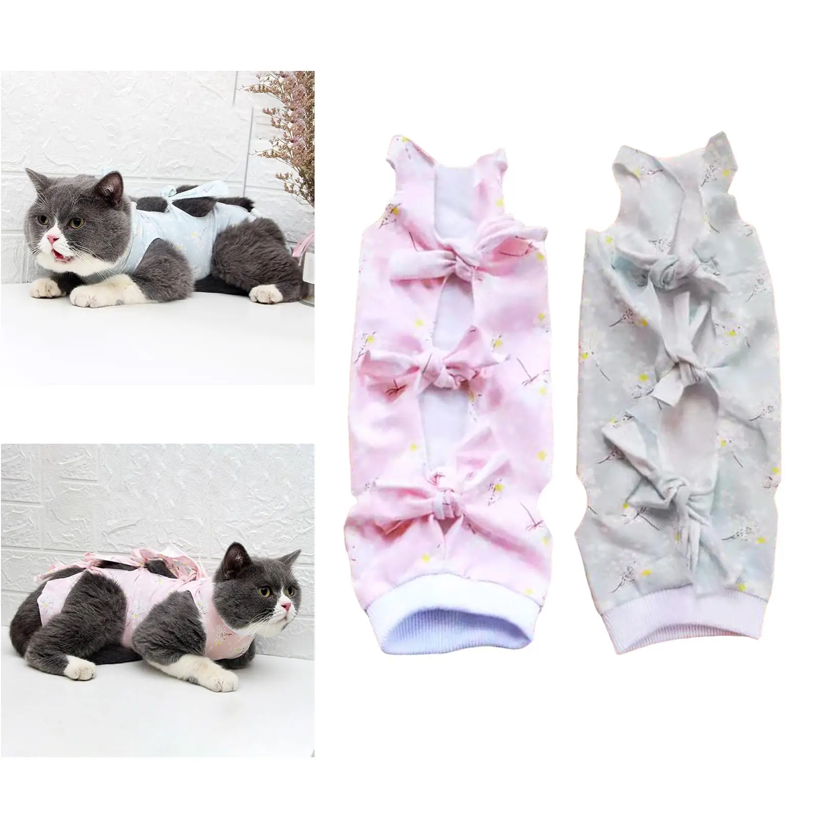 Cat Recovery Suit Clothes Sanitary Pants Professional Breathable Anti Licking for Abdominal Wounds Cats Kittens Home
