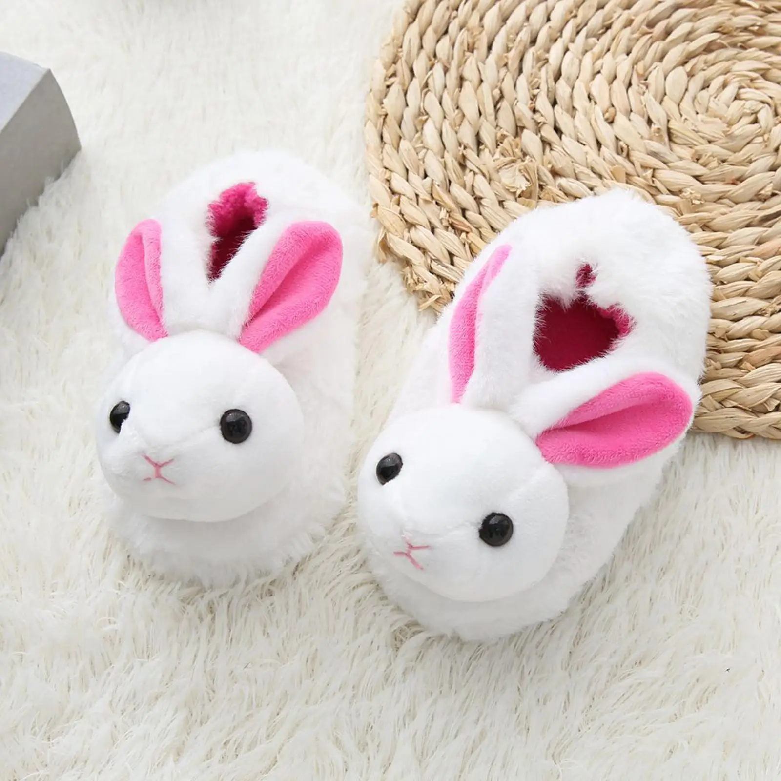 Rabbit Plush Slippers Winter Slippers Soft Indoor House Slippers for Toddlers