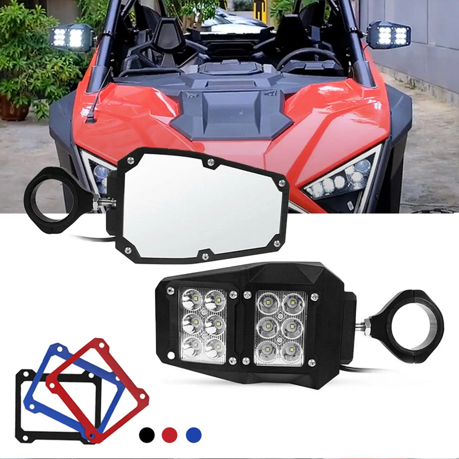 Unique All Topography Vehicle UTV/ATV Mirror with Light with Three Color Rear Frame UTV Rear View Mirrors for Auto Accessories