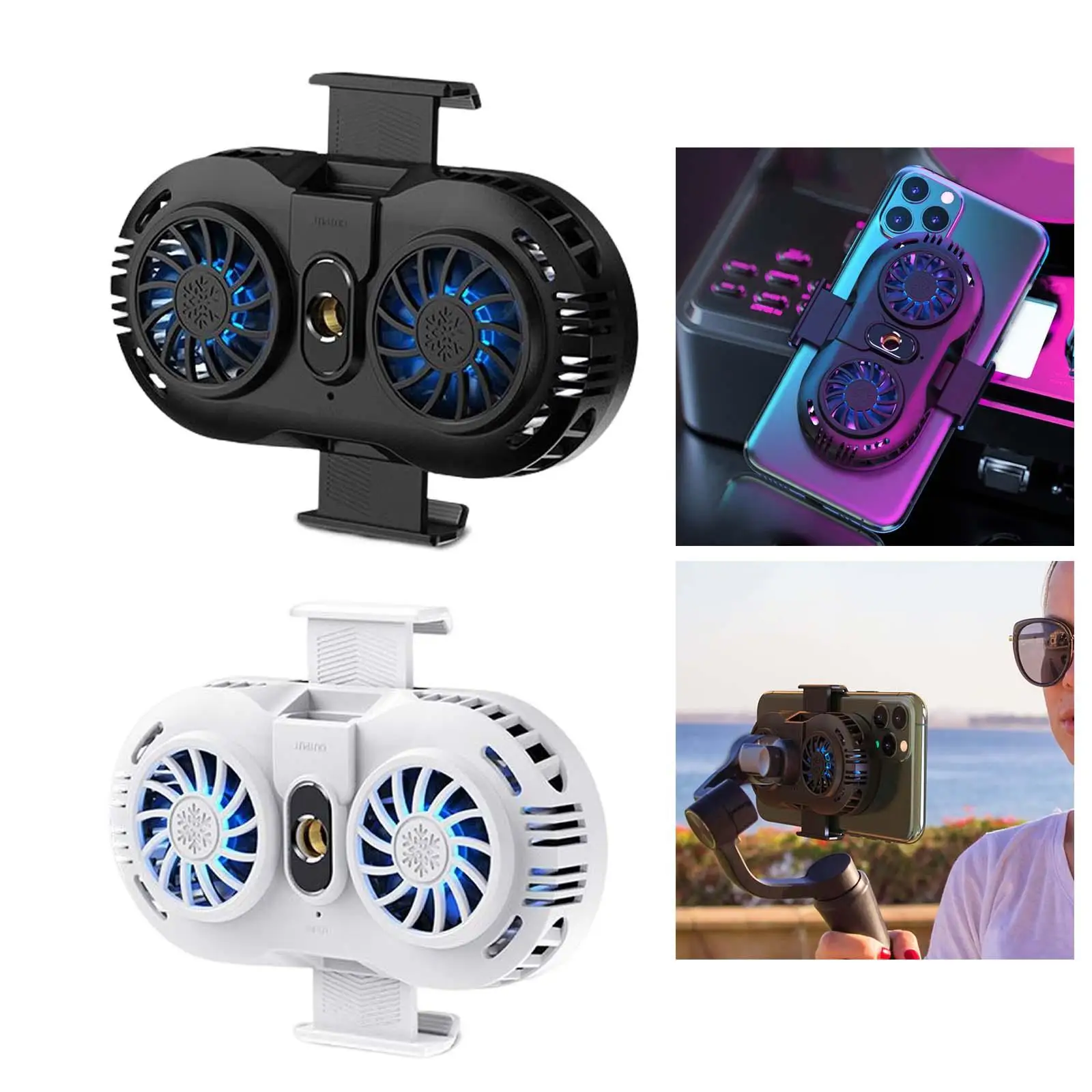 Phone Cooler Dual Cooling Fan Semiconductor Universal Radiator Mobile Phone  for Mobile Gaming