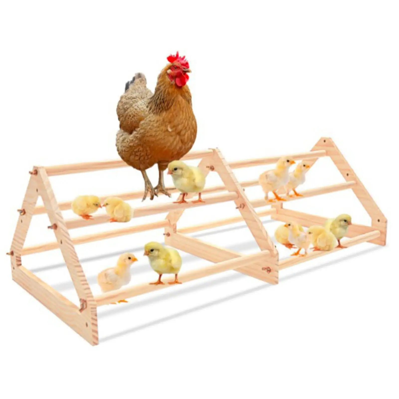 Wooden Playstand for Large Bird Roosting Bar 3 Layer Handmade Chick Perch