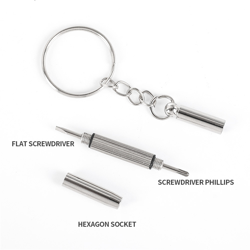 Mini-Handbrillen-Schraubendreher, 3-in-1-Brillenreparatursets, Multifunktions-Schraubendreher-Set für Sonnenbrillen, Uhren und Brillen mit Schlüsselanhänger – Detail 13