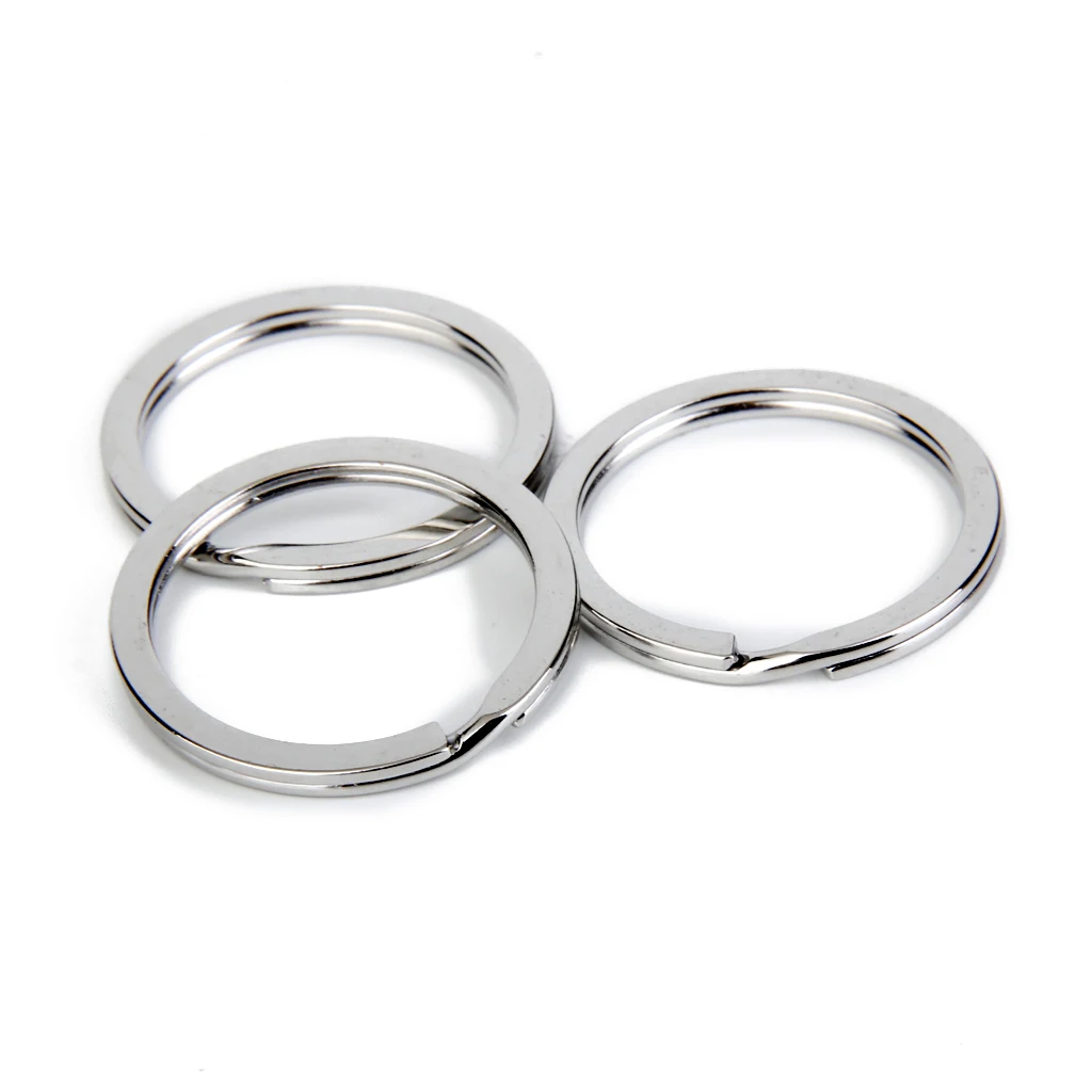 100pcs Silver 30mm Split Rings Metal Keyrings Keychain Loop Ring Crafts
