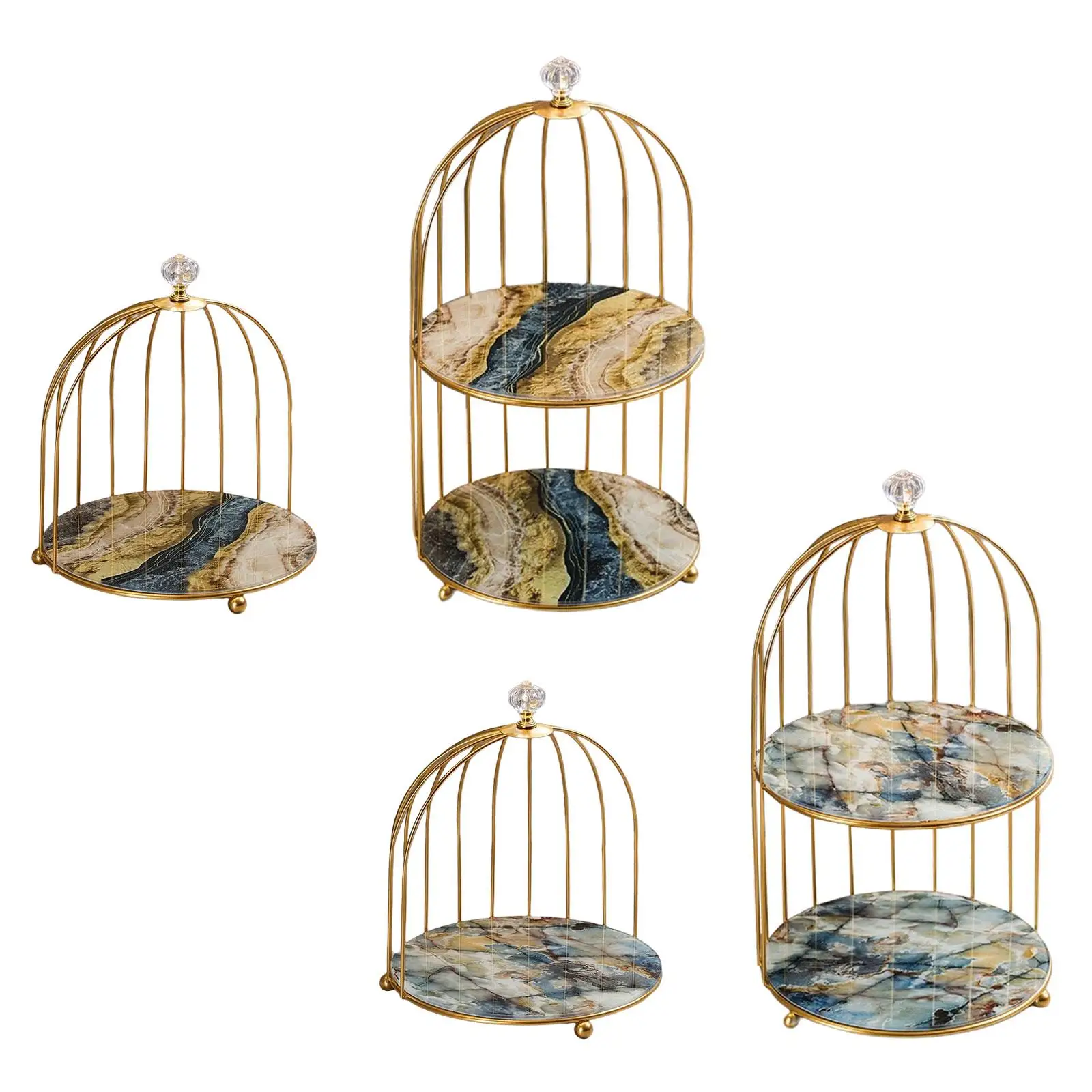 Bird Cage Makeup Organizer Vanity Storage Rack Bathroom Jewelry Holder Shelf