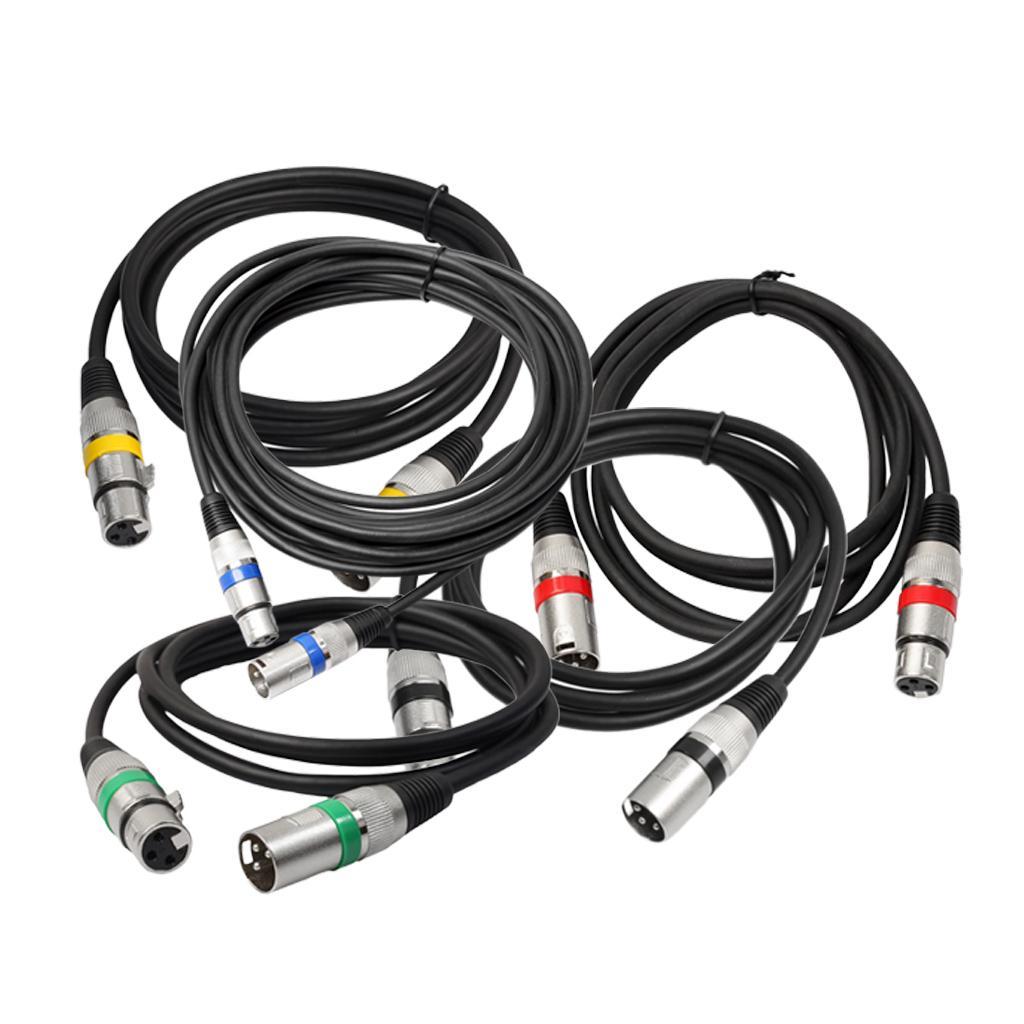 Durable 5PCS PVC XLR Male to Female Guitars Stereo Amplifier Audio Cables Cords 300cm/9.84ft