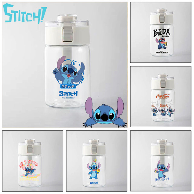 Botella de agua de Stitch de Anime de Disney para niños, vaso de agua de  plástico portátil para adultos, taza de agua deportiva de alta capacidad,  regalo, 560ML