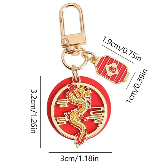 prosperity brought by the dragon and the phoenix Electroplated Silver  Keychain Totem Keyring Gift for Men Car Key Accessories - AliExpress