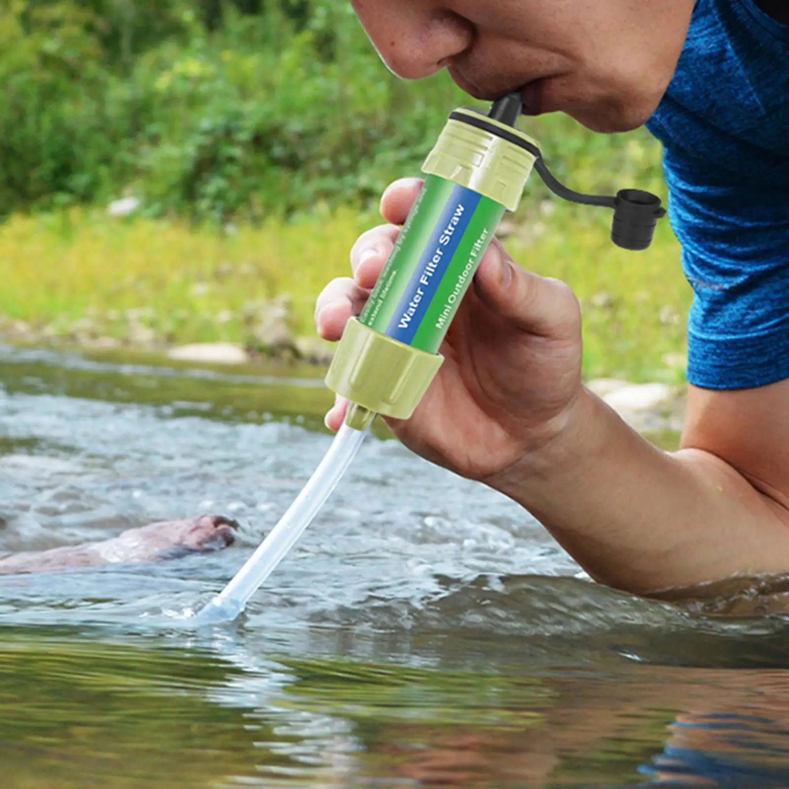 2000 Litres Survival Water Filter Straw Life Saving Purifier Camping Hiking 