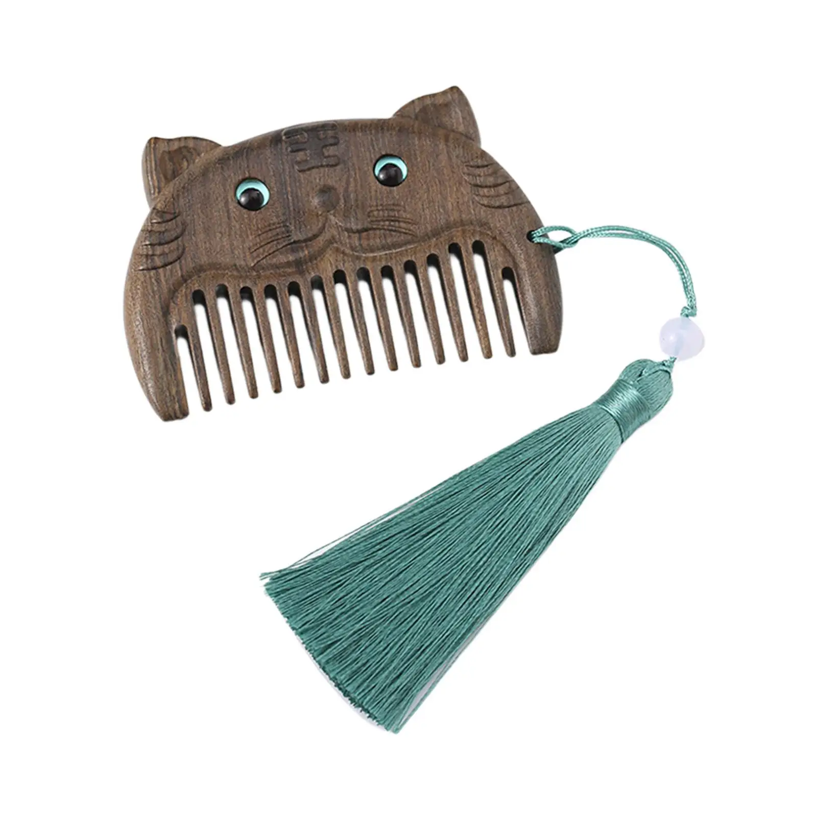 Wooden mini hair combs Cute Comb Pocket Size Handmade with Pendant Tassel Hair Combs Short Hair Comb for Women Mom Grandma Gift