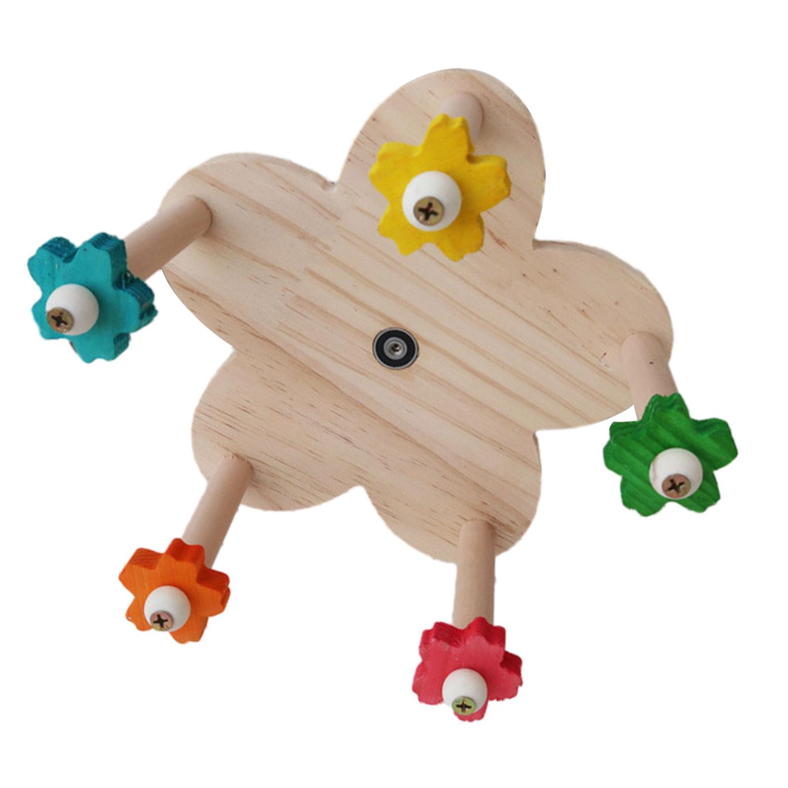 Bird Parrot Perch Wheel Toy Smooth Surface Wooden Rotating Perches Toys for Lovebirds Macaws Budgies Cockatiels Parakeet Parrot