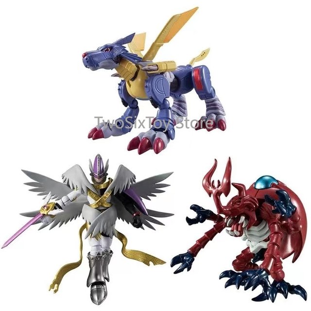 BANDAI - デジモンアドベンチャーSHODO ウォーグレイモン　メタルガルルモン　オメガモン バンダイ Shodo デジモンアドベンチャーガシャポン 8 センチ
