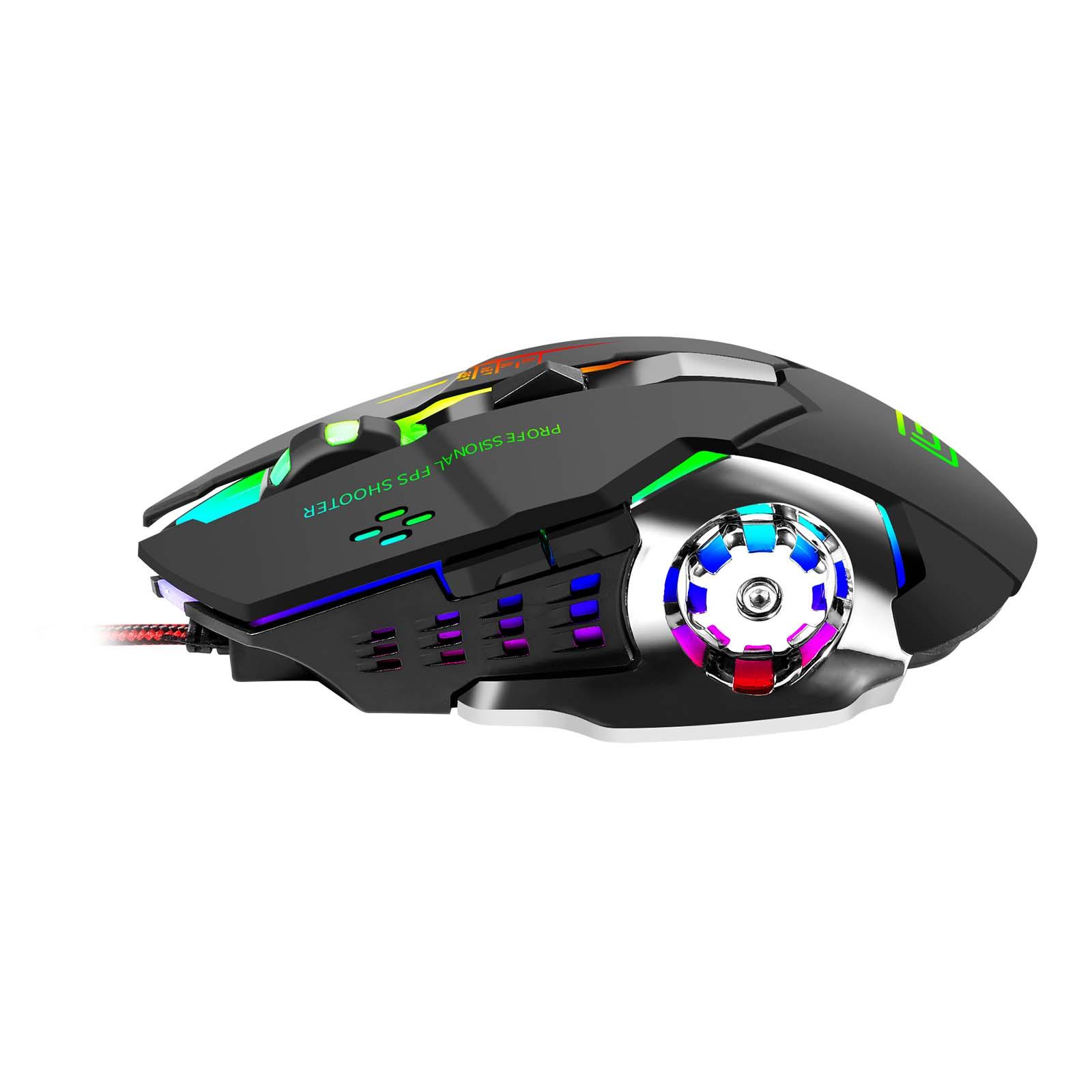 Wired Mouse with Breathing Light 1200 1800 2400 3200DPI Precise Operation Computer Gaming Mouse for Office Desktop Notebook PC