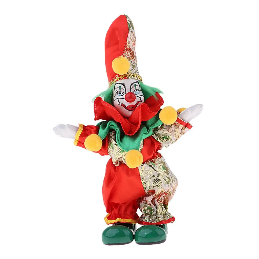 6inch Funny Clown Man Doll Wearing Colorful Costume Suit Halloween Ornament #2