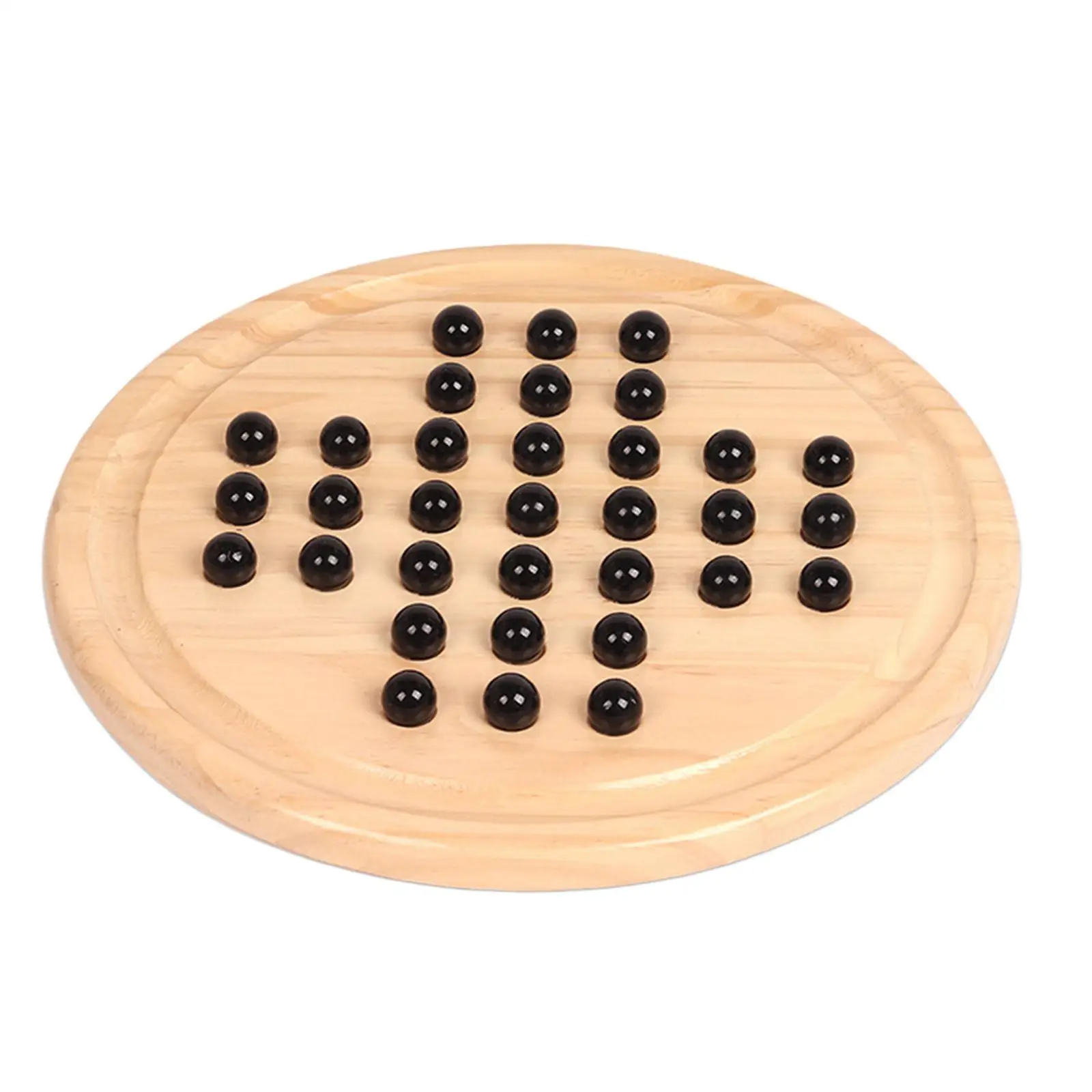 Wooden Peg Solitaire Game With 33 Glass Balls Pegs For Kids - Puzzles - AliExpress
