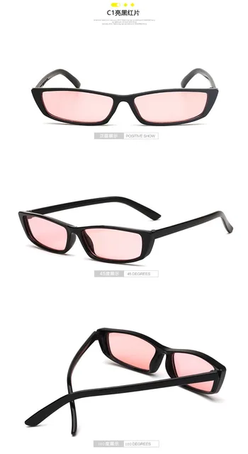Onrtry Rectangle Sunglasses for Small Face Women Men Retro Square Thick  Frame Sun Glasses Shades