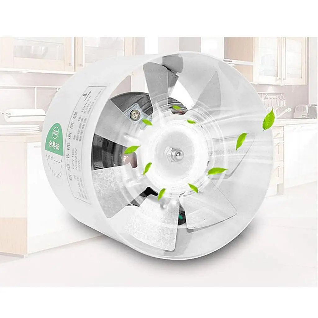  4 inch Inline Duct Fan - Ventilation Exhaust Fan for Marine Boat,  Booster,  Tents, Hydroponics - Silver