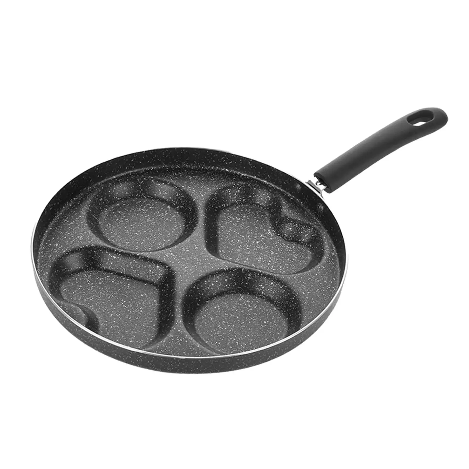 4 Cup Egg Frying Pan 2 Heart Shape and 2 Round Shape Pancake Maker for Hotel