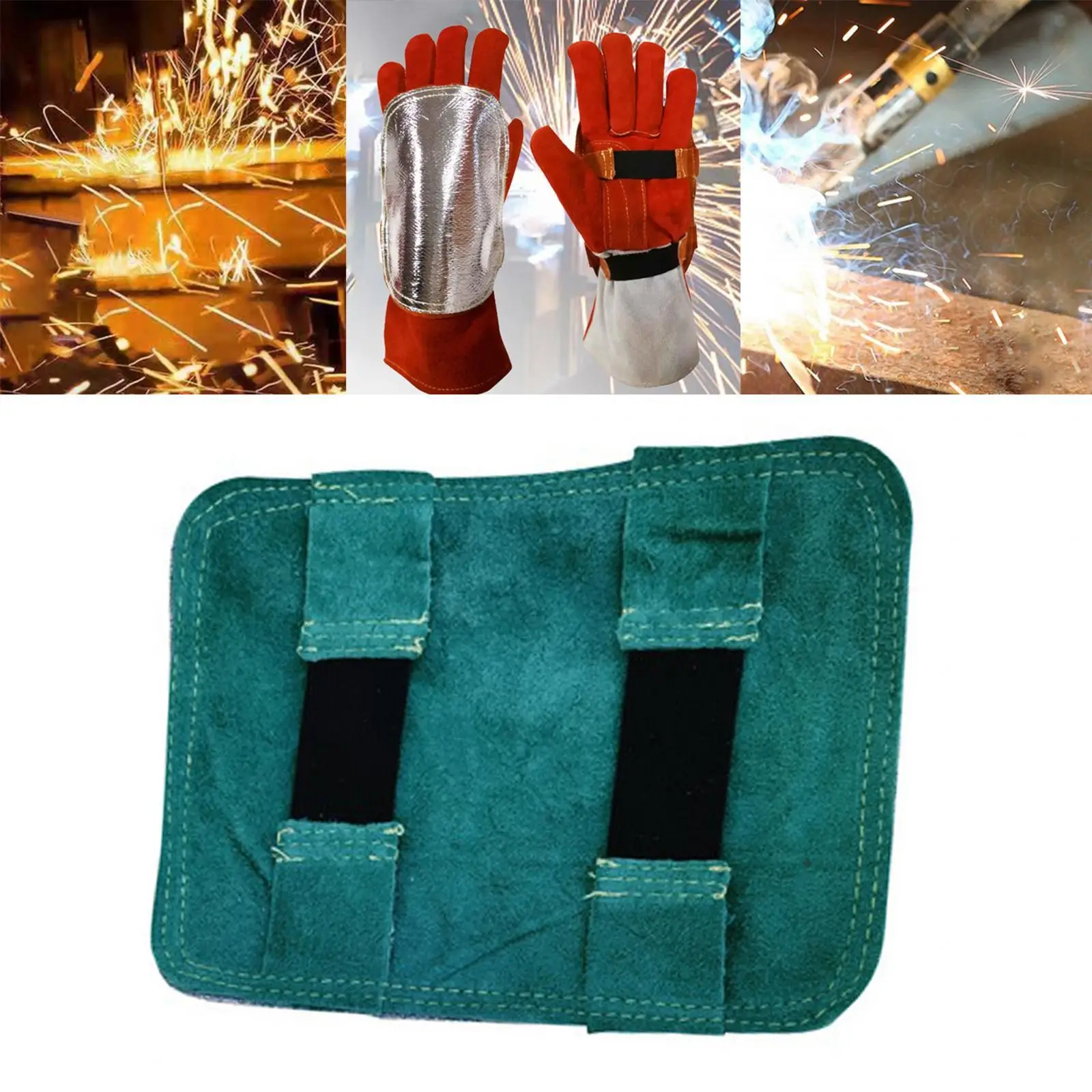 Leather Heat Shield High Temperature Resistant Welding Hands Shield for Welding Camping Cutting Metal Smelting Industrial Boiler