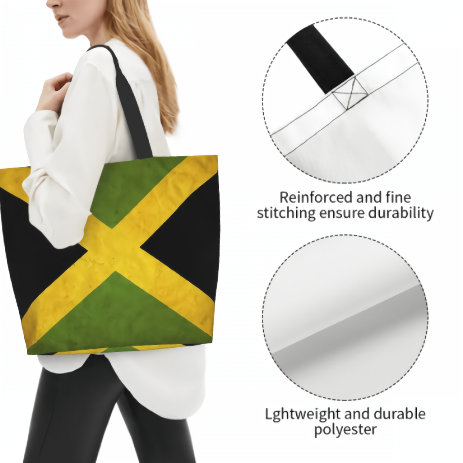 Jamaica grunge bandeira sacolas para mulheres sacos