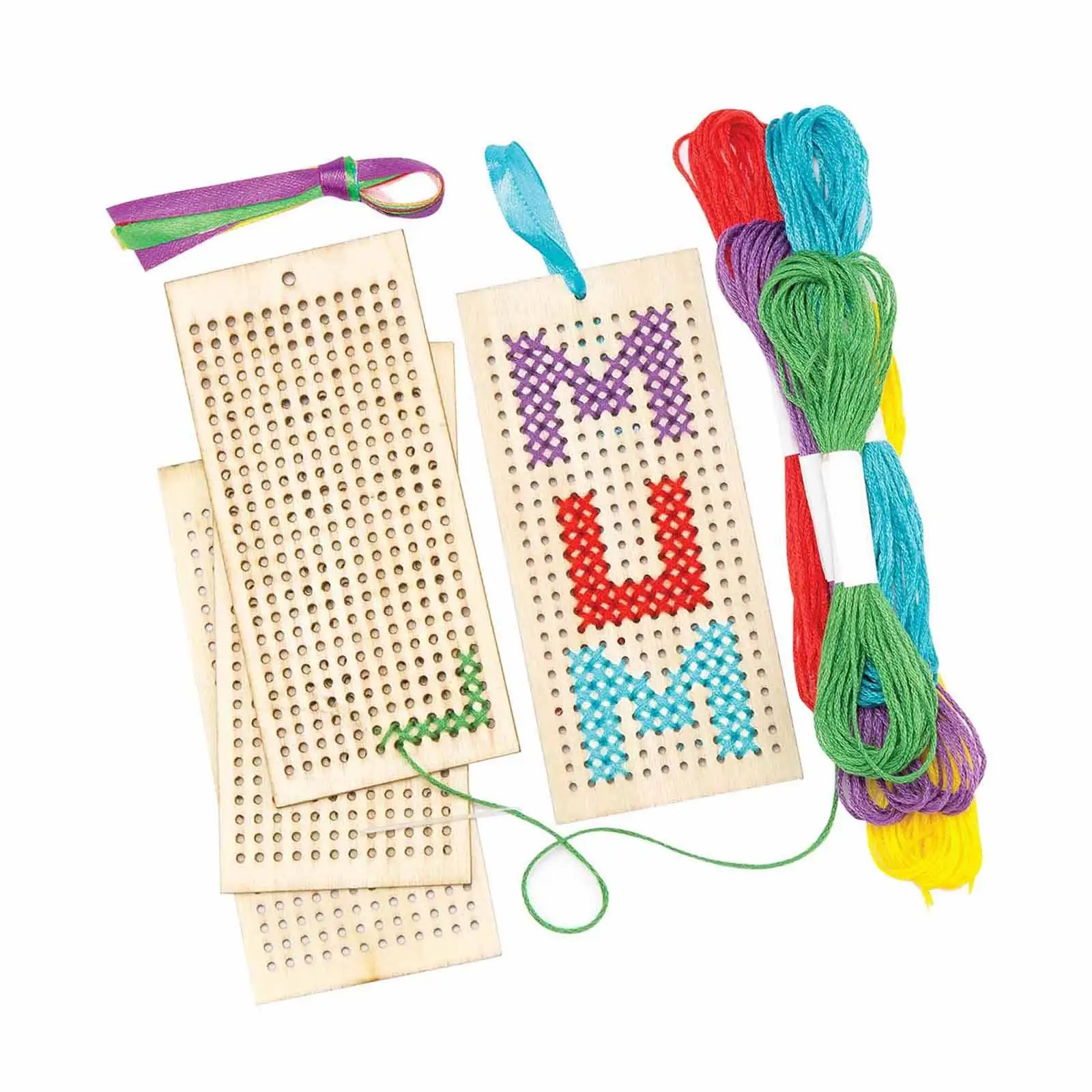Cross Stitch Bookmarks Embroidery Book Markers Crafts Hanging Tag DIY with Holes for Writer Kids Adults Book Lovers Decoration