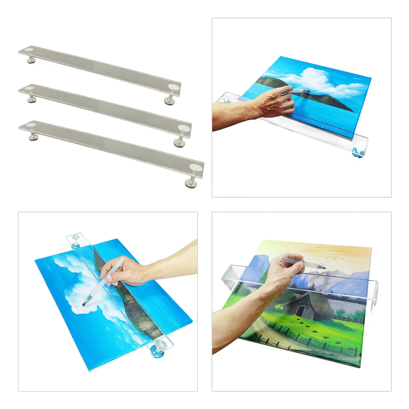 Artist Leaning Bridge Acrylic Sketching Transparent Shelf Palm Rest Wrist Protection Drawing Clear Panel Hand Rest Painters Tool