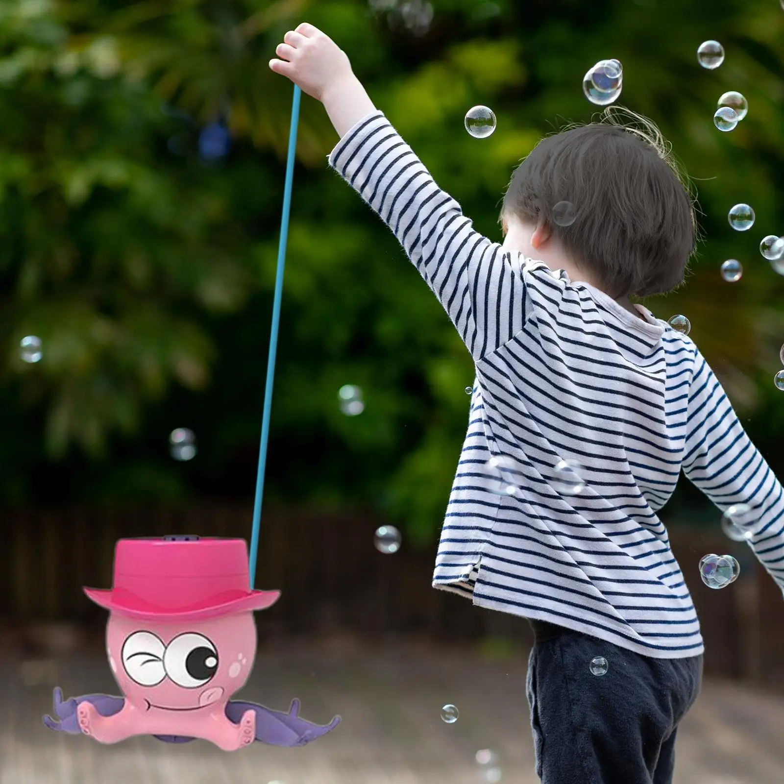 Bubble Making Machine Pull Cable Walking Birthday Gifts for Lawn Game, Boys Girls Toddlers