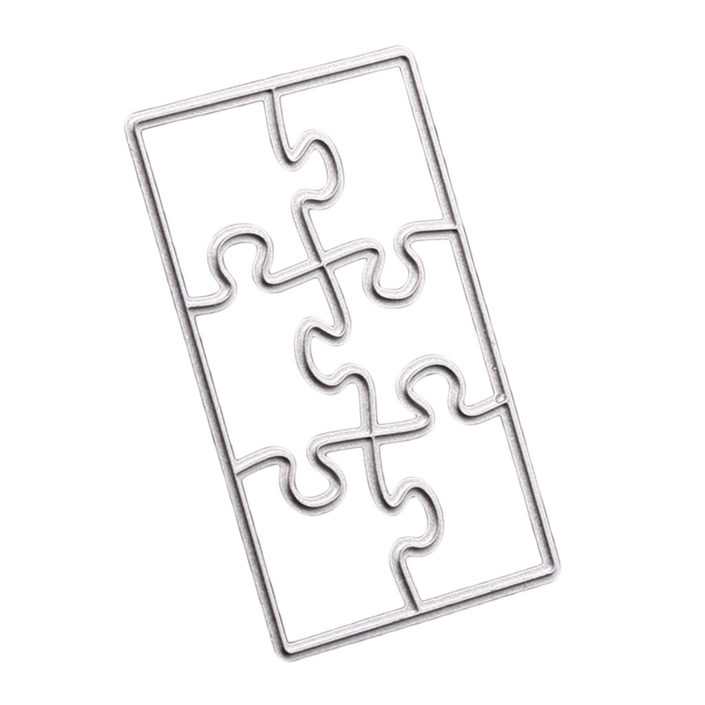 Metal Cutting Die Rectangle Puzzle Jigsaw Cut Dies Stencils for DIY Scrapbooking Paper Embossing Decoration